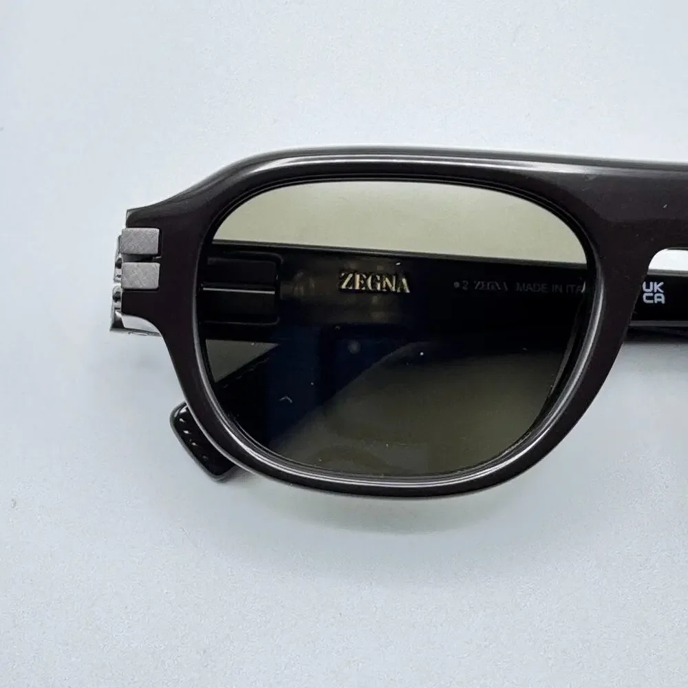 Ermenegildo Zegna Sunglasses EZ0304 46N Brown Frame Green Lens 52-21-145 New